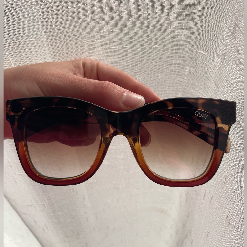 QUAY Polarized After Hours Women’s Oversized Sunglasses in Tortoise/Brown Fade